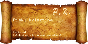 Pisky Krisztina névjegykártya